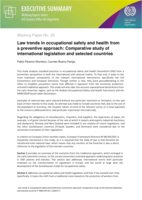Law trends in occupational safety and health from a preventive approach: comparative study of international legislation and selected countries : executive summary