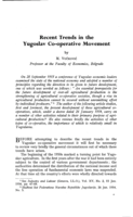 Recent trends in the Yugoslav co-operative movement