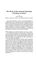 The work of the general federation of labour in Israel