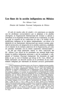 Los fines de la acción indigenista en México