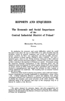 The economic and social importance of the central industrial district of Poland