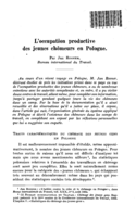 L'occupation productive des jeunes chômeurs en Pologne