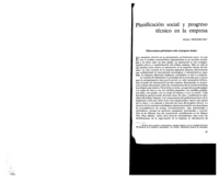 Planificación social y progreso técnico en la empresa