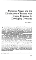 Minimum wages and the distribution of income with special reference to developing countries