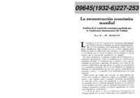 La reconstrucción económica mundial: análisis de la resolución económica aprobada por la Conferencia Internacional del Trabajo