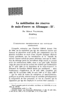 La mobilisation des réserves de main d'oeuvre en Allemagne: II