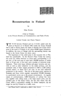 Reconstruction in Finland