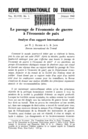 Le passage de l'économie de guerre à l'économie de paix: analyse dun rapport international