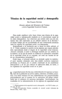 Técnica de la seguridad social y demografía
