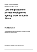 Law and practice of private employment agency work in South Africa