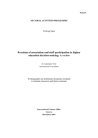 Freedom of association and staff participation in higher education decision-making: a review = [Liberté syndicale et participation du personnel à la prise de décisions dans l'enseignement supérieur: un aperçu]