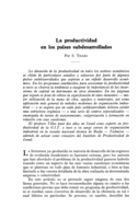 La productividad en los países subdesarrollados