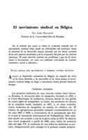 El movimiento sindical en Bélgica