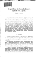 Le problème de la main-d'oeuvre agricole en Algérie