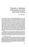Towards a synthesis of economic growth and social justice