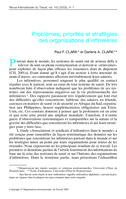 Problèmes, priorités et stratégies des organisations d'infirmières
