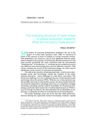 The changing structure of trade linked to global production systems: what are the policy implications?