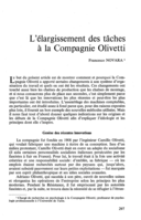 L'élargissement des tâches à la Compagnie Olivetti