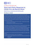 Short-term policy responses to COVID-19 in the world of work: special focus on state level and informal sector