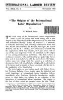 "The origins of the International Labor Organization"