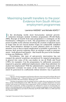 Maximizing benefit transfers to the poor: evidence from South African employment programmes
