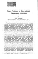 Some problems of international employment statistics