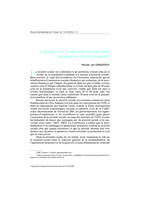 Extension de la sécurité sociale dans les pays en développement