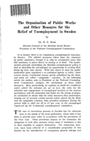 The organisation of public works and other measures for the relief of unemployment in Sweden
