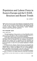 Population and labour force in Eastern Europe and the U.S.S.R.: structure and recent trends