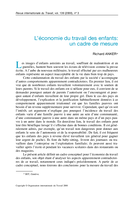 L'économie du travail des enfants: un cadre de mesure