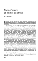 Main-d'oeuvre et emploi au Brésil
