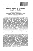 Quelques aspects de l'économie dirigée en Italie