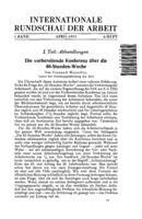 The preparatory conference on the forty-hour week