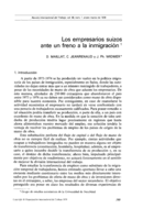 Los empresarios suizos ante un freno a la inmigración