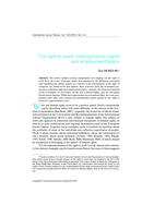 The right to work: linking human rights and employment policy