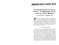 La indemnización de los parados y la utilización de susocios en Gran Bretaña