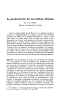 La productivité du travailleur africain