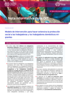 Modelo de intervención: para hacer extensiva la protección social a las trabajadoras y los trabajadores domésticos migrantes