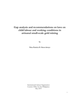 Gap analysis and recommendations on laws on child labour and working conditions in artisanal small-scale gold mining