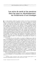 Les soins de santé et les pensions dans les pays en développement: les fondements d'une stratégie
