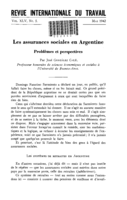Les assurances sociales en Argentine: problèmes et perspectives