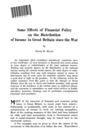 Some effects of financial policy on the distribution of income in Great Britain since the war