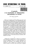 L'Australie et la Constitution de l'Organisation internationale du Travail