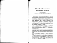 L'Australie et les conventions internationales du travail