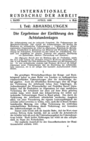 Les résultats de l'établissement de la journée de huit heures: I, La journée de huit heures et le progrès technique