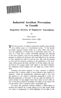 Industrial accident prevention in Canada: inspection services of employers' associations