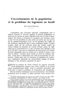 L'accroissement de la population et le problème du logement en Israël