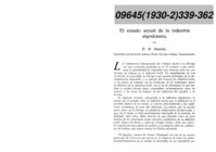 El estado actual de la industria algodonera