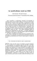 Le syndicalisme rural au Chili