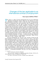 Changes of the law applicable to an international contract of employment